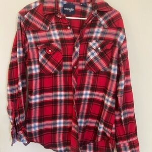 Wrangler Red and Black Plaid Shirt